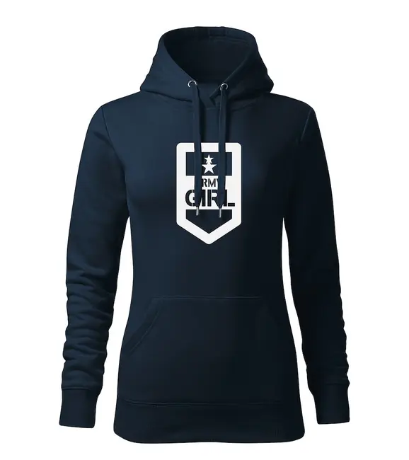 DRAGOWA dámská mikina s kapucí army girl, tmavě modrá 320g/m2 Autentický