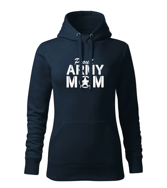DRAGOWA dámská mikina s kapucí proud army mom, tmavě modrá 320g/m2 Vysoce Kvalitní