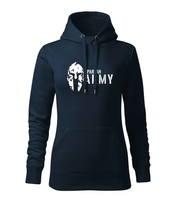 Cenový Hit DRAGOWA dámská mikina s kapucí spartan army, tmavě modrá 320g/m2