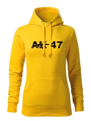 Pouze Dnes DRAGOWA dámská mikina s kapucí ak47, žlutá 320g/m2