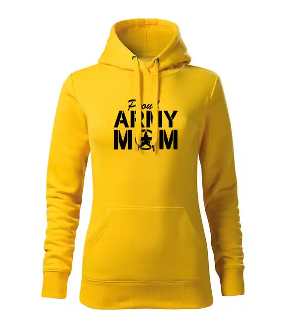 Nejprodávanější DRAGOWA dámská mikina s kapucí army mom, žlutá 320g/m2