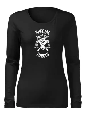 Objednat Nyní DRAGOWA Slim dámské tričko s dlouhým rukávem special forces, černá 160g / m2