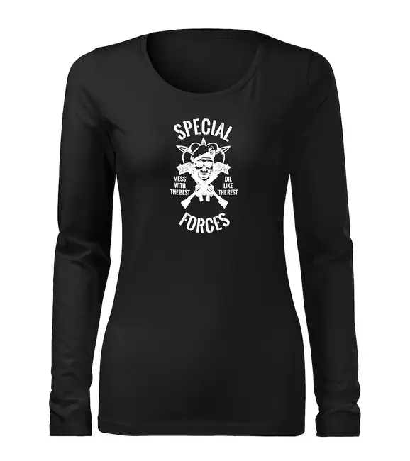 Objednat Nyní DRAGOWA Slim dámské tričko s dlouhým rukávem special forces, černá 160g / m2