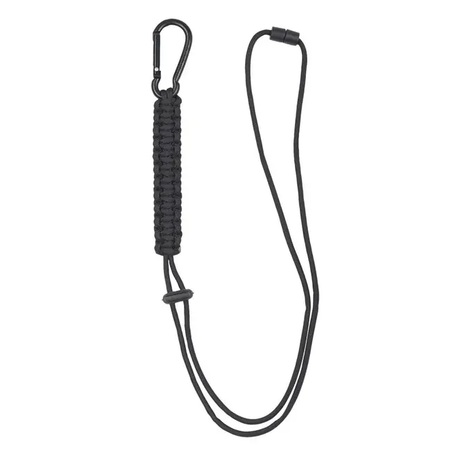Mil-tec šňůra paracord s karabinou, černá Vrácení Zdarma