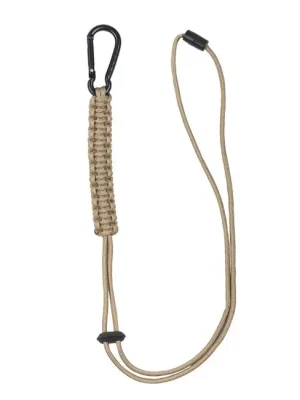 Vysoce Kvalitní Mil-tec šňůra paracord s karabinou, coyote