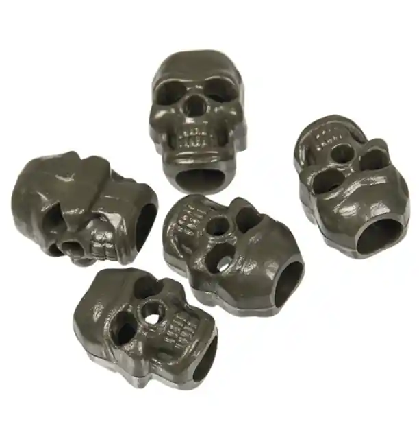 Nová Kolekce Mil-tec Skull koncovky na šňůrku 10ks, olivové