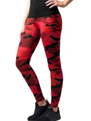 Urban Classics dámské legíny, red camo Rychlé Dodání