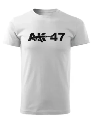 Časově Omezené DRAGOWA krátké tričko ak47, bílá 160g/m2
