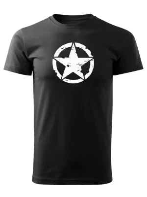 Oblíbený DRAGOWA krátké tričko star, černá 160g/m2