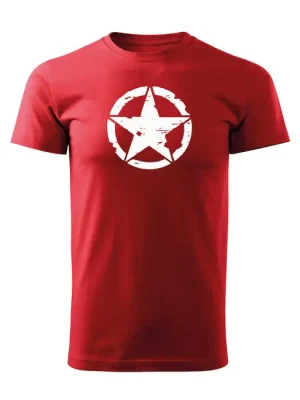 Cenově Výhodný DRAGOWA krátké tričko star, červená 160g/m2