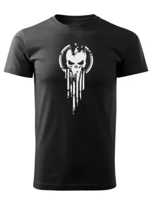 Nízká Cena DRAGOWA krátké tričko skull, černá 160g/m2