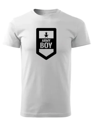 Akční Cena DRAGOWA krátké tričko army boy, bílá 160g/m2