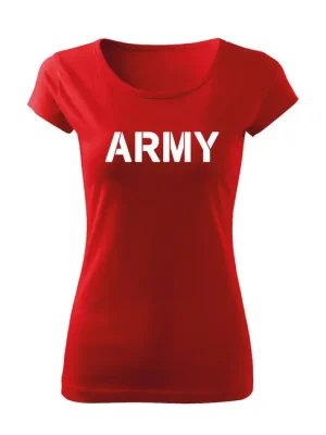 Nová Kolekce DRAGOWA dámské tričko army, červená 150g/m2