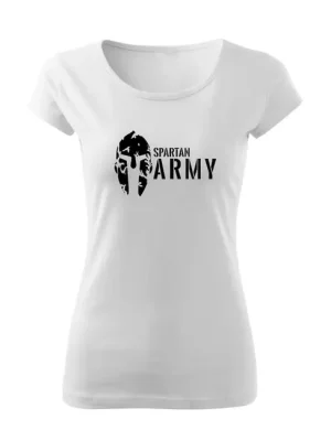 Akční Nabídka DRAGOWA dámské tričko spartan army, bílá 150g/m2