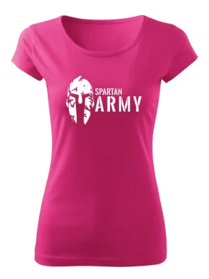 Časově Omezené DRAGOWA dámské tričko spartan army, růžová 150g/m2