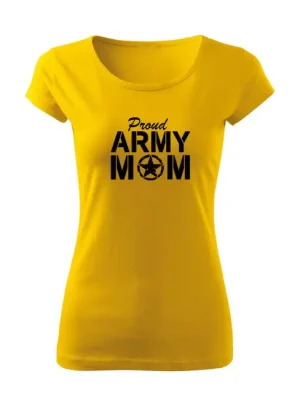 Omezená Nabídka DRAGOWA dámské tričko army mom, žlutá 150g/m2