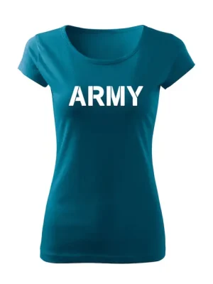 Ověřený DRAGOWA dámské tričko army, petrol blue 150g/m2