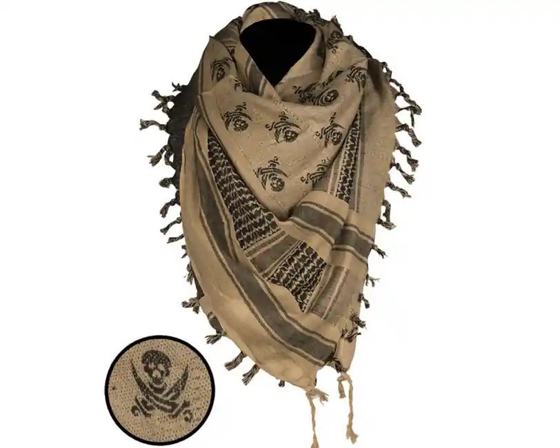 Mil-tec Skull arafatka coyote - čierná, 110 x 110cm Nízká Cena