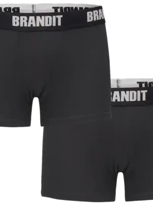 Brandit pánské boxerky set 2ks, černé-černé Nízká Cena