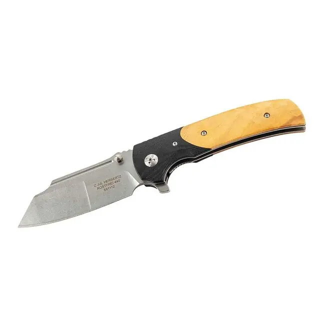 Jednoruční kapesní nůž Herbertz 9cm, G10, dřevo Eunymus, černý Akce