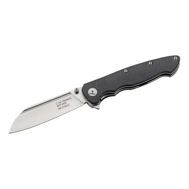 Zlevněný Herbertz jednoruční kapesní nůž 9cm Sheepfoot, G10, černý