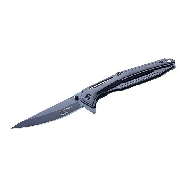 Horká Nabídka Jednoruční kapesní nůž Herbertz 9,6cm D2, CNC frézovaný hliník, černý