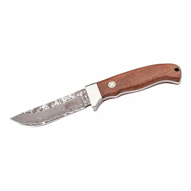 Rychlé Dodání Univerzální opaskový nůž Herbertz 9cm, damašek, dřevo Cocobolo, kožené pouzdro