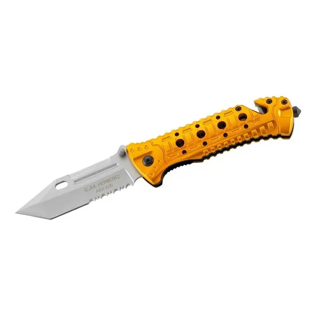 Autentický Záchranářský nůž Herbertz 8,8 cm, žlutý, hliník