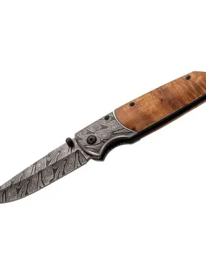 Dokud Zásoby Vydrží Jednoruční kapesní nůž Herbertz 8,8 cm, kořenové dřevo, reliéfní ozdobný motiv
