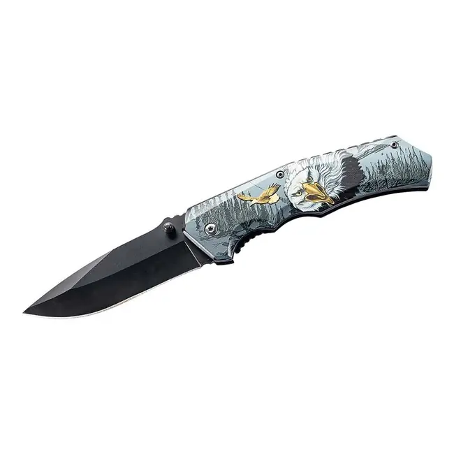 Nejlepší Cena Jednoruční kapesní nůž Herbertz 8 cm, nerezová ocel, 3D krajina s hlavou zlatého orla