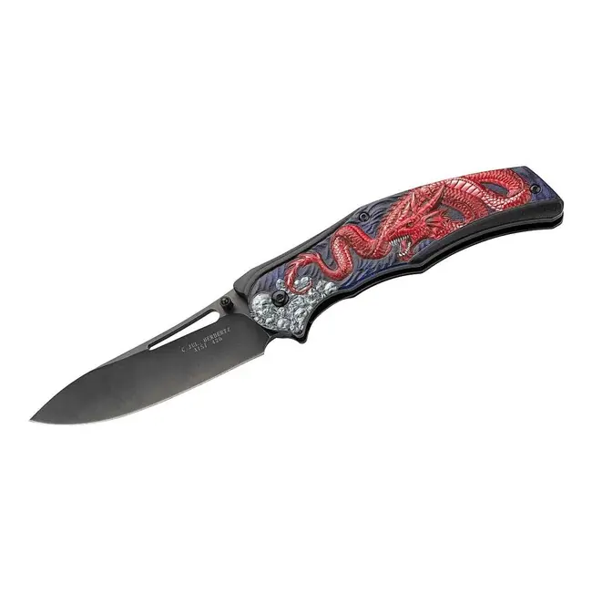 Levný Jednoruční kapesní nůž Herbertz 9,7 cm, hliník, Dragon