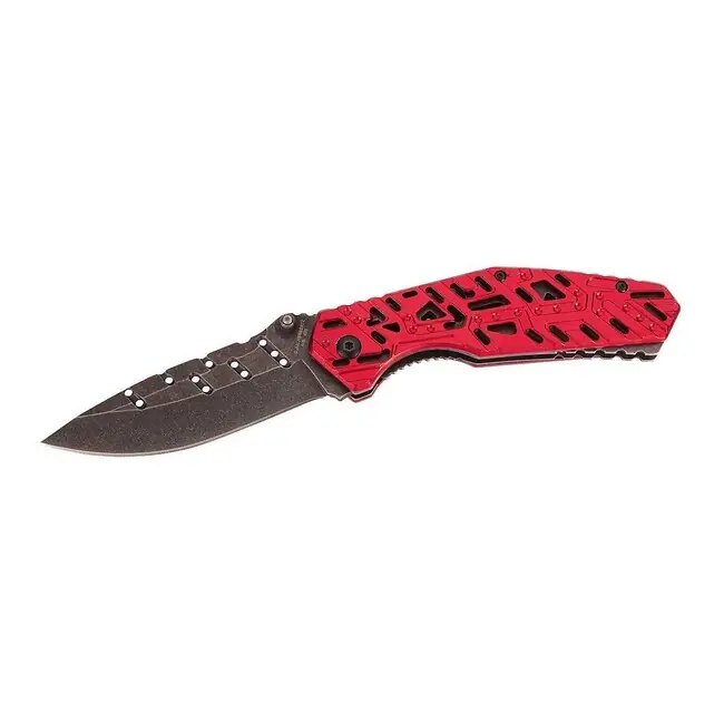 Vrácení Zdarma Jednoruční kapesní nůž Herbertz 9cm , hliník, červená barva, Stonewash