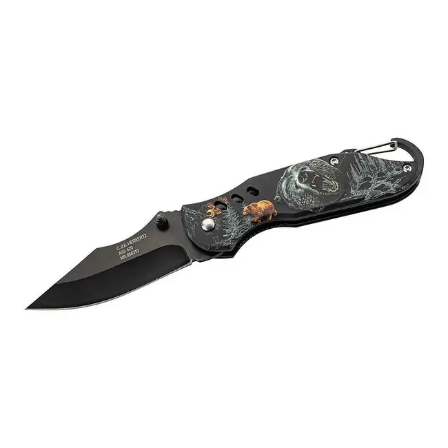 Výhodná Nabídka Jednoruční kapesní nůž Herbertz 7cm, hliník, 3D potisk medvěda