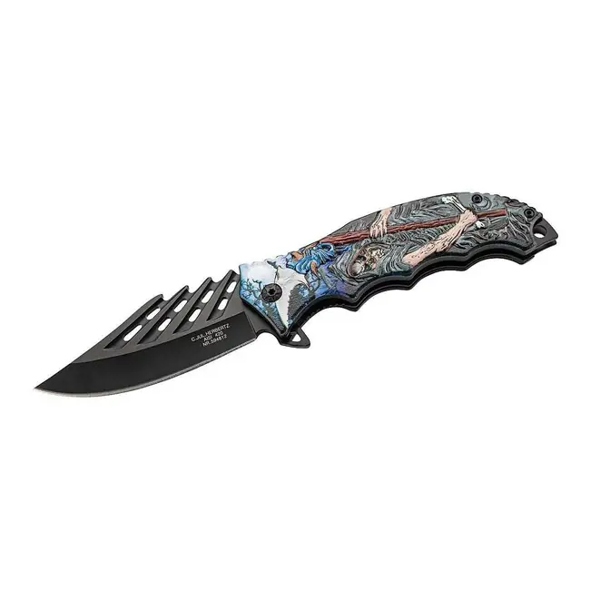 Poslední Šance Jednoruční kapesní nůž Herbertz 9cm, hliník, 3D reaper