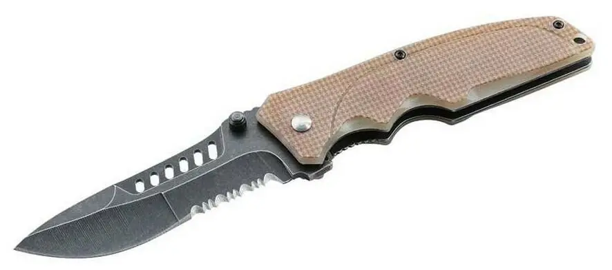 Pouze Dnes Kapesní nůž Herbertz TOP-Collection 9,5 cm, pískově hnědý, G10, nylonové pouzdro
