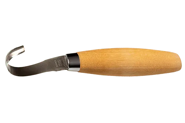 Sezónní Sleva Morakniv Hook Knife162 řezbářský nůž 5,5 cm, březové dřevo, kožené pouzdro