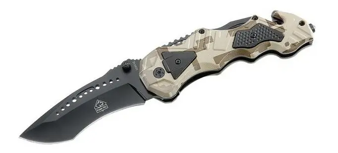 Vysoce Kvalitní Záchranářský kapesní nůž Puma 9 cm, maskovací barva, hliník