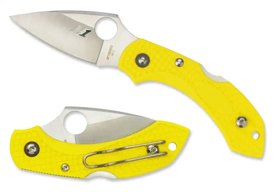 Autentický Spyderco Dragonfly 2 Salt Lightweight Plain kapesní nůž 5,7 cm, žlutý, FRN