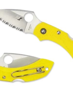 Výprodej Spyderco Dragonfly 2 Salt Lehký kapesní nůž se zoubky 5,7 cm, žlutý, FRN