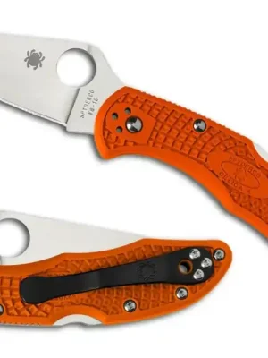 Ihned K Objednání Spyderco Delica 4 Lehký kapesní nůž s plochým výbrusem 7,5 cm, oranžový, FRN