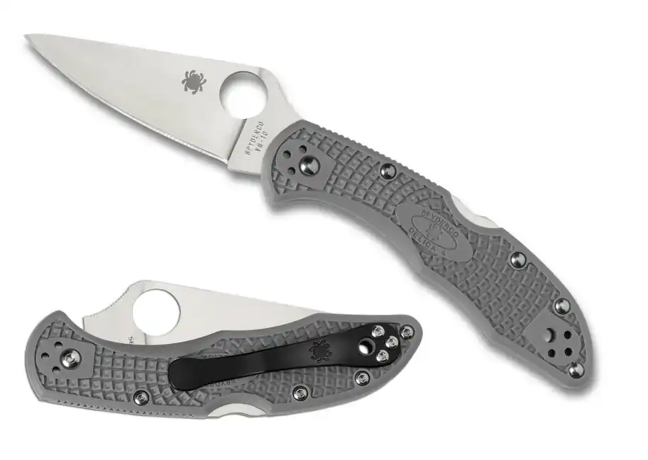 Spyderco Delica 4 Lightweight Flat Ground Pocket Knife 7,5 cm, šedá, FRN Originální