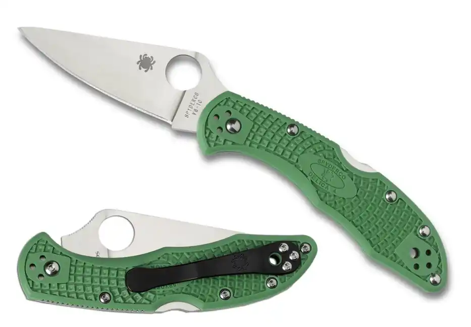 Spyderco Delica 4 Lightweight Flat Ground kapesní nůž 7,5 cm, zelený, FRN Zlevněný