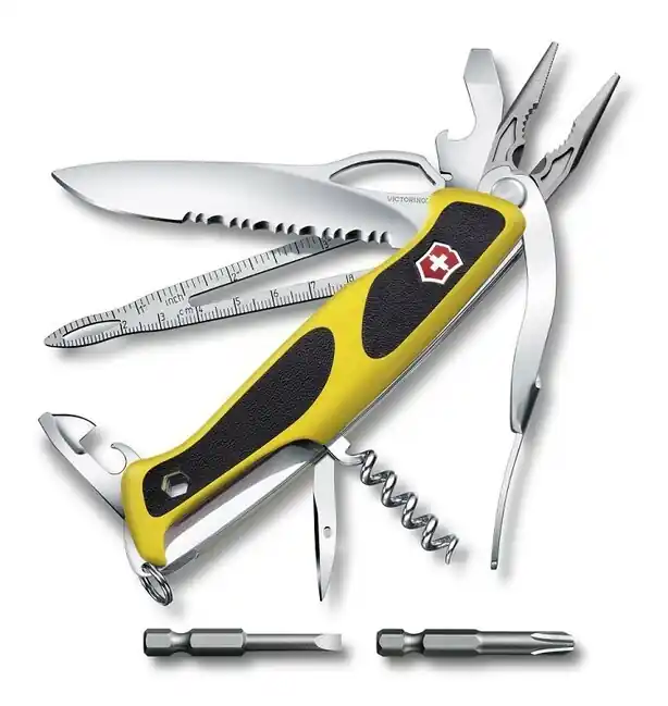 Victorinox RangerGrip Boatsman multifunction knife 130 mm, black and yellow, 21 functions Originální