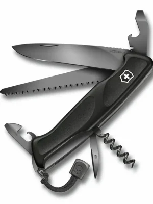 Novinka Victorinox RangerGrip 55 Onyx Black multifunction knife, black monochrome, 12 functions