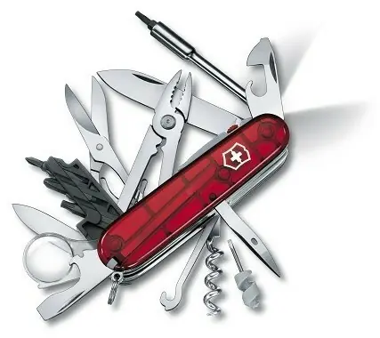 Victorinox CyberTool Lite multifunction knife 91mm with LED, transparent red, 36 functions Nejlepší Volba