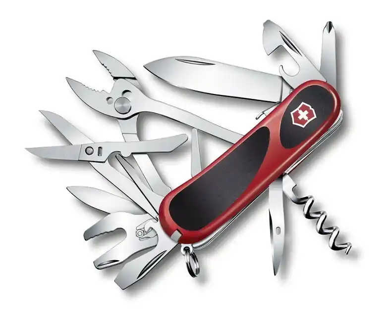 Victorinox EvoGrip S557 multifunction knife 85 mm, red and black, 21 functions Víkendová Akce