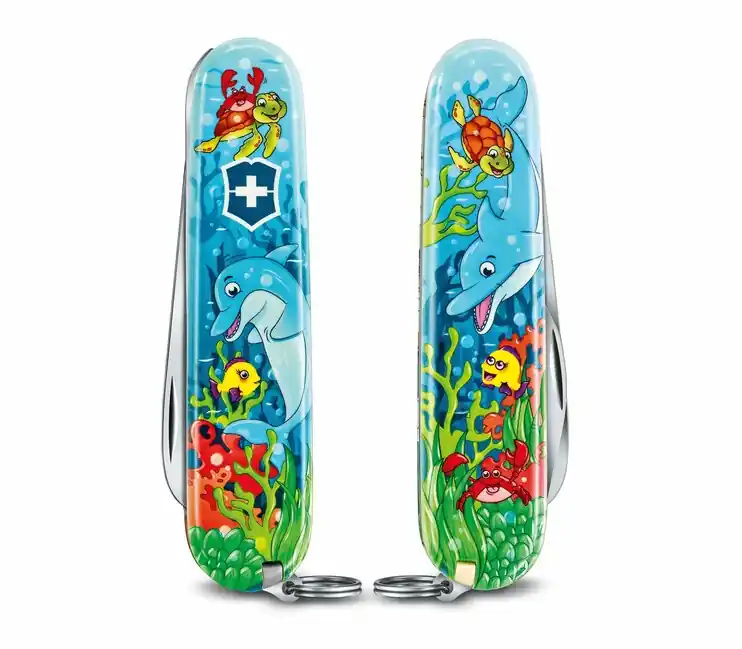 Značkový Victorinox My First Animal Edition multifunction knife for children, dolphin motif, 9 functions