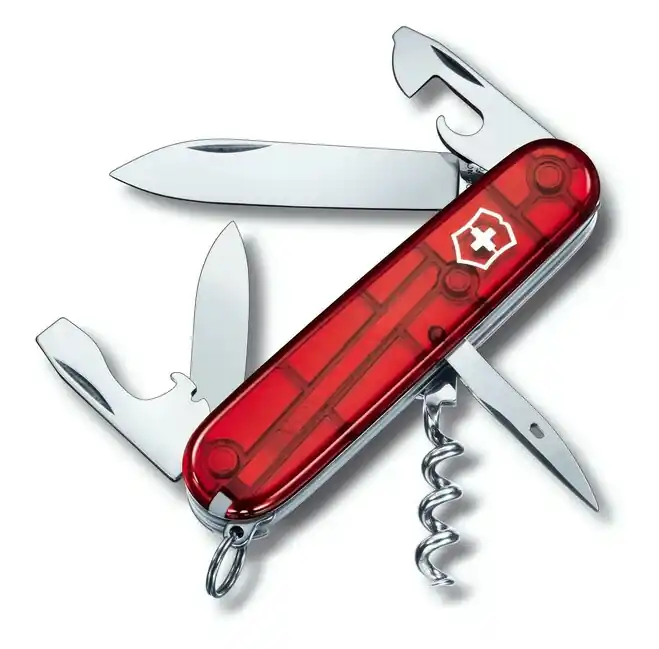Nejprodávanější Victorinox Spartan Translucent Red multifunction knife 91 mm, transparent red, 12 functions