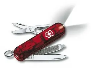 Levný Victorinox SwissLite Ruby multifunction knife 58 mm, transparent dark red, 7 functions