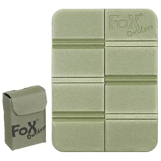 FoxOutdoor termopodložka pod sedadlo, skládací, s kapsou Molle, olivová barva Hit Sezóny